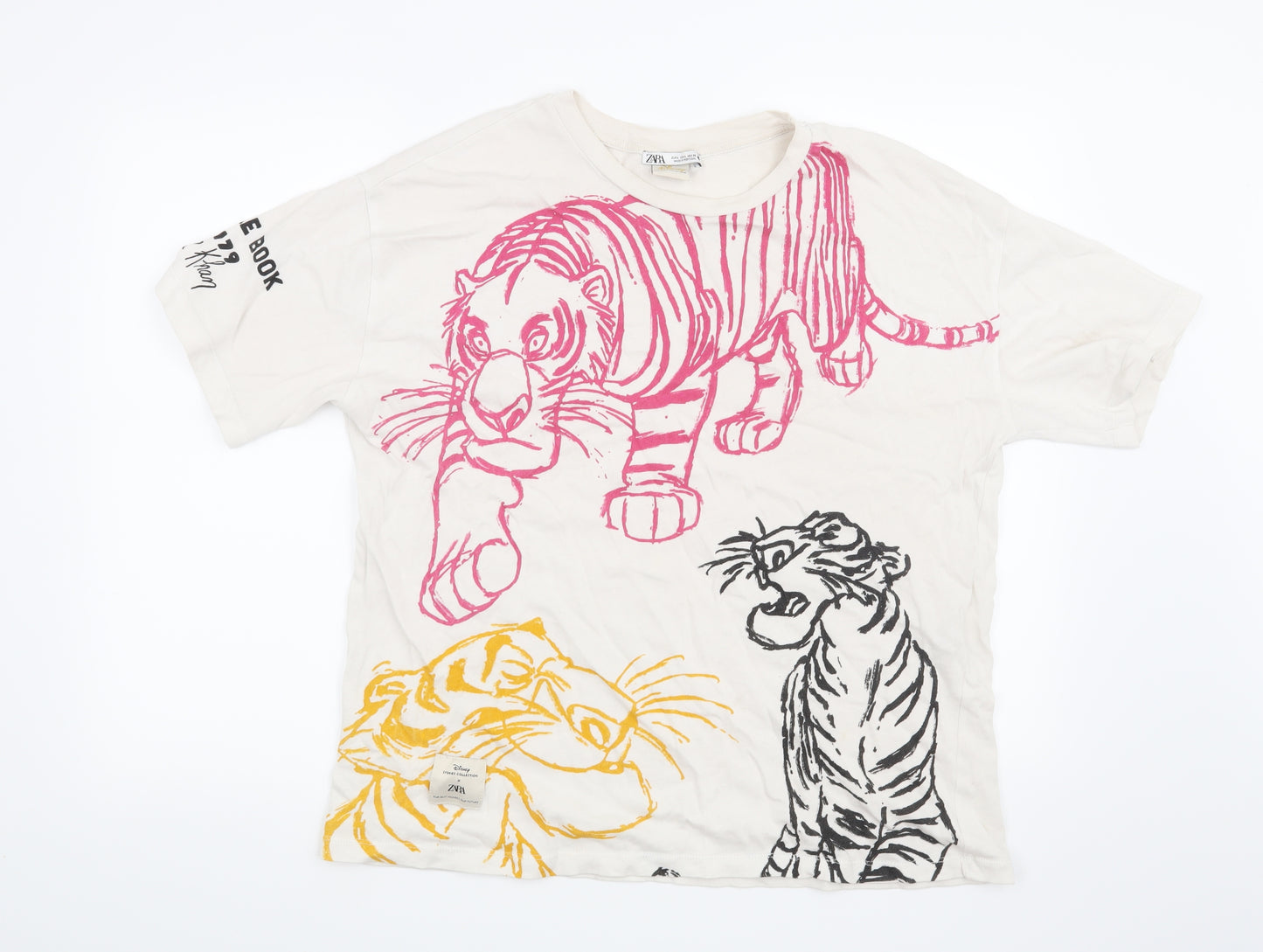 Zara Womens White   Basic T-Shirt Size L  - Disney The Jungle Book