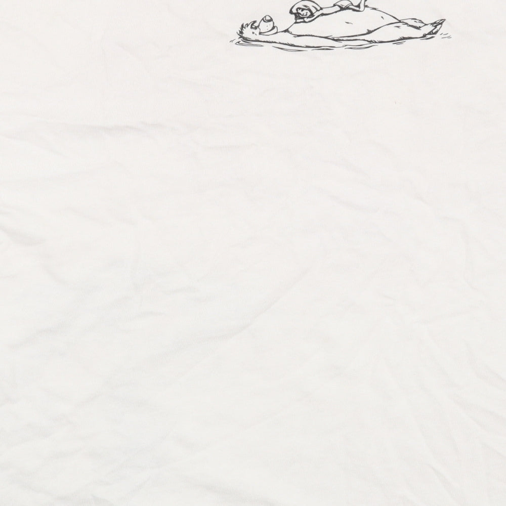 Zara Womens White   Basic T-Shirt Size L  - Disney The Jungle Book