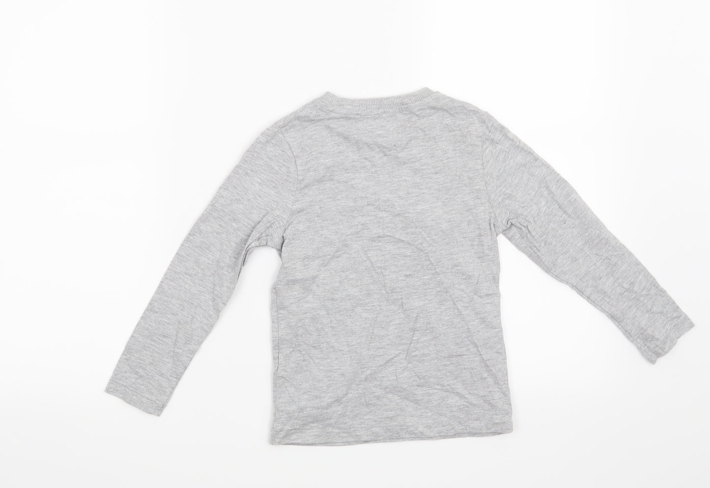 Marks and Spencer Boys Grey   Basic T-Shirt Size 4-5 Years  - Christmas Dinosaur