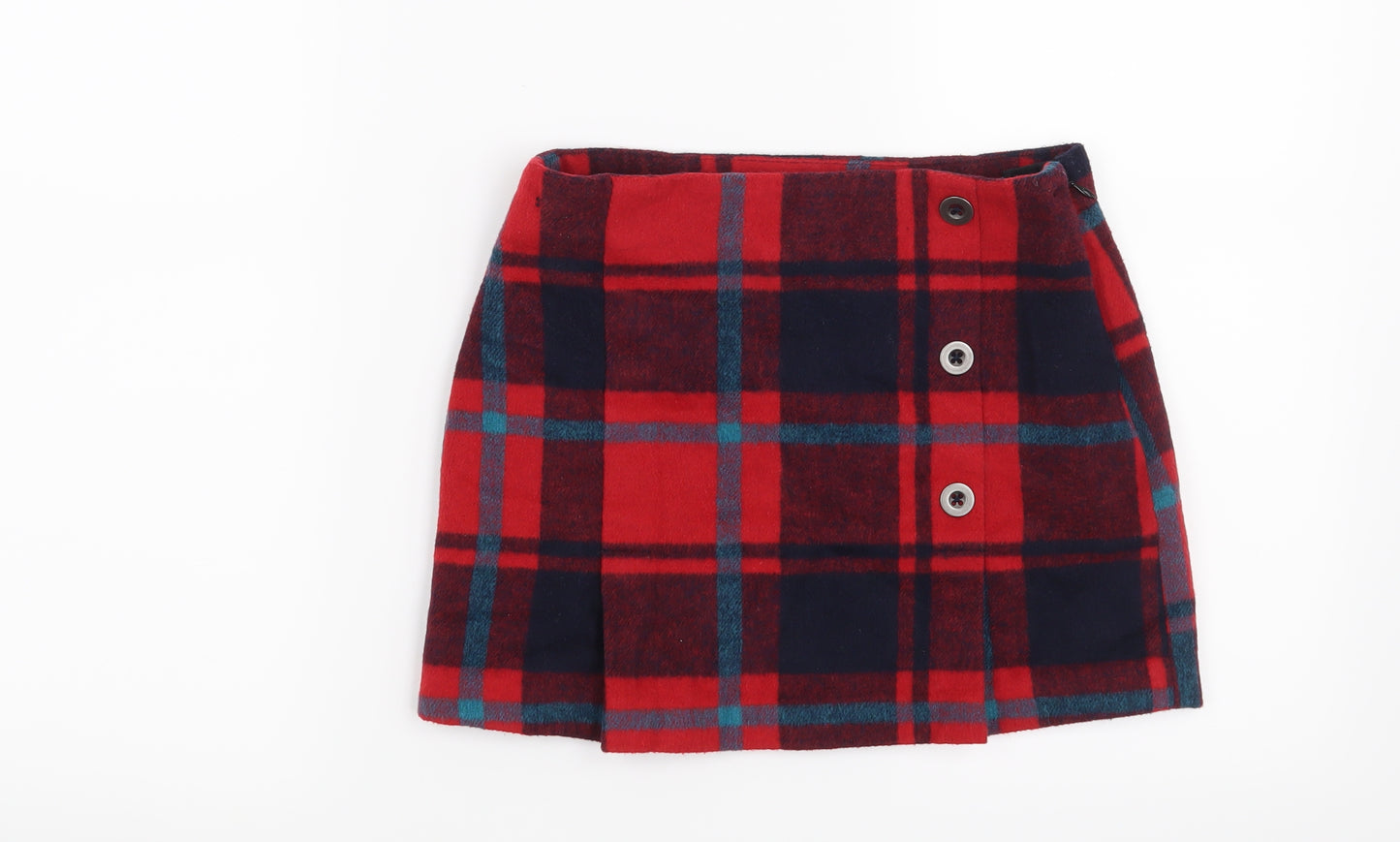 NEXT Girls Red Check  Mini Skirt Size 10 Years