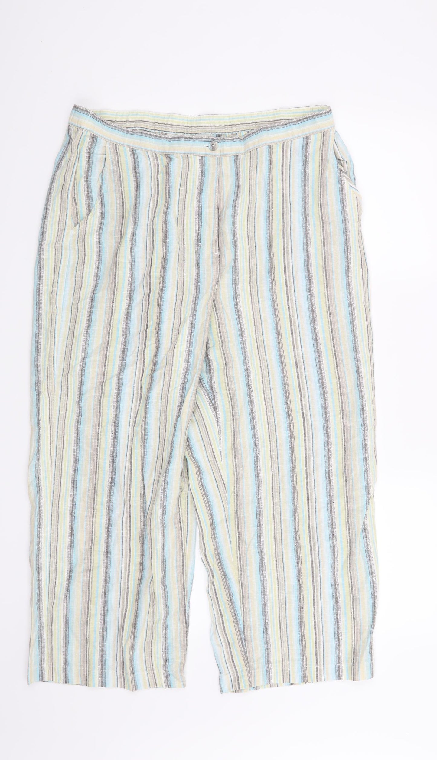 Orvis Womens Green Striped  Trousers  Size 14 L23 in
