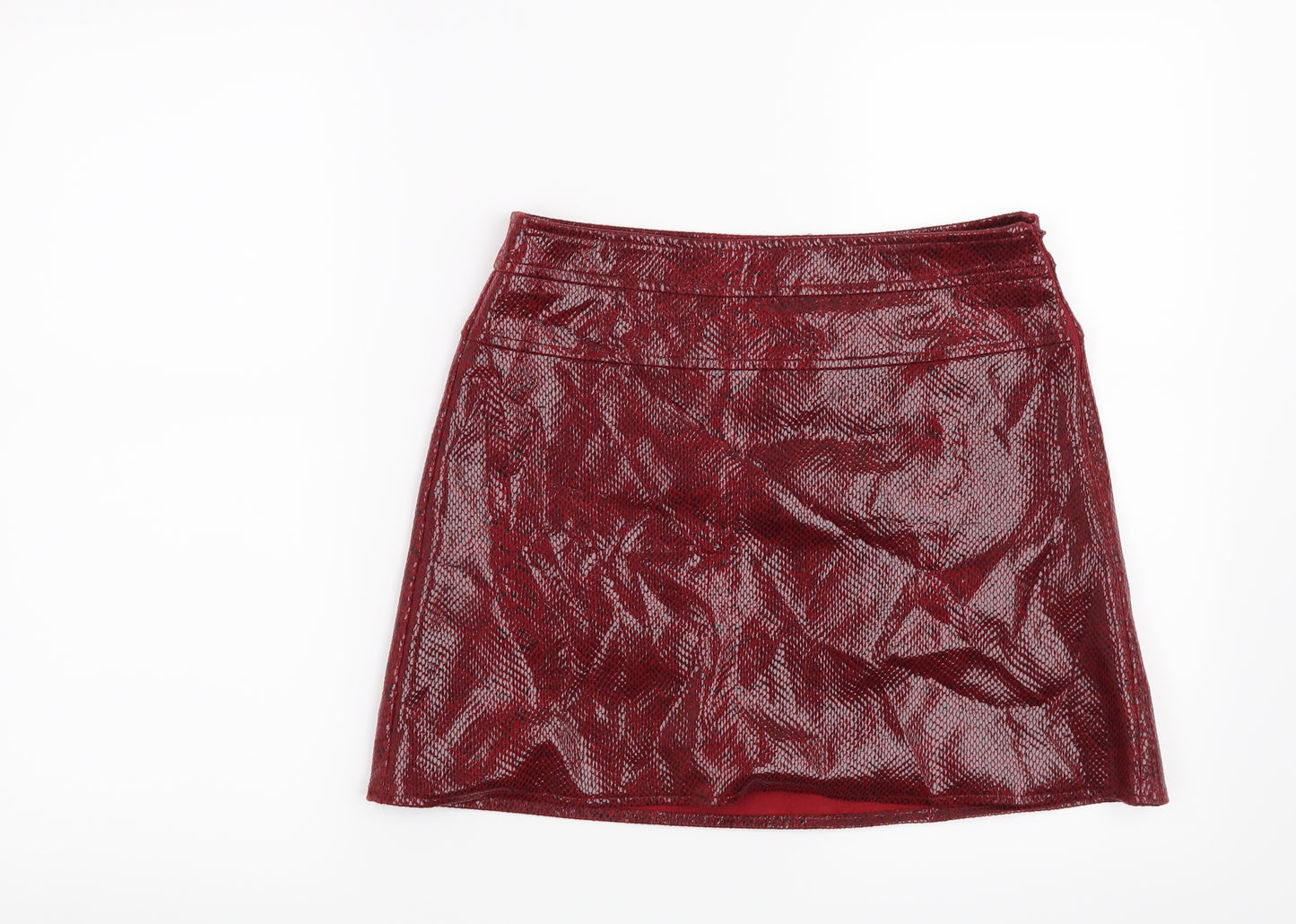 Zara Womens Red Animal Print  Mini Skirt Size S
