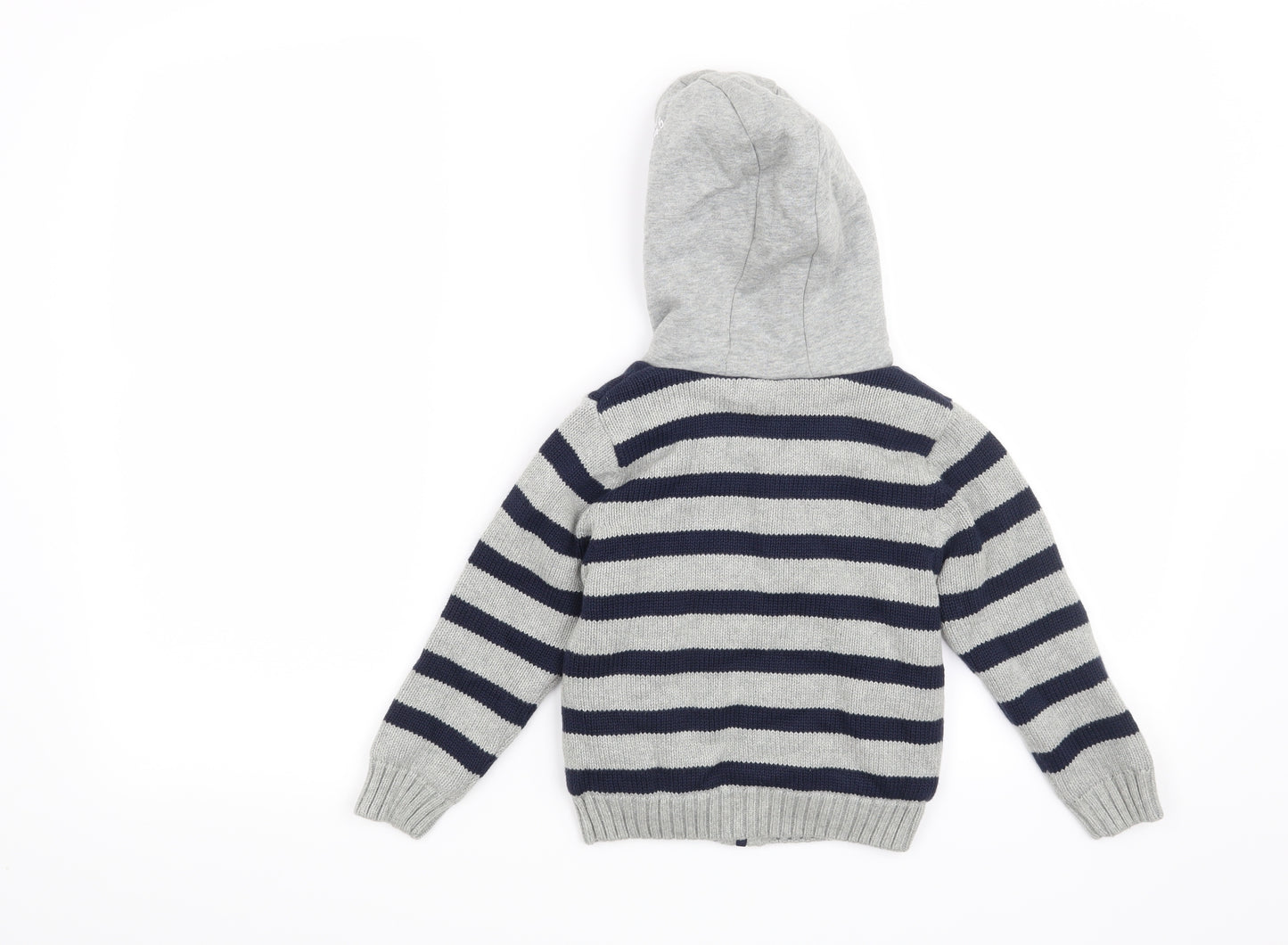 Marks and Spencer  Grey Striped  Full Zip Jumper Size 18-24 Months  - Thomas & Friends