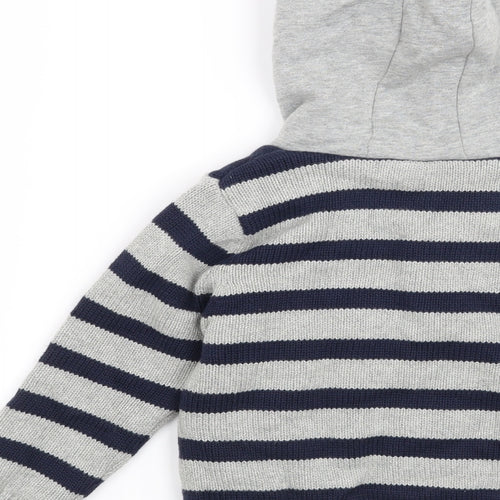 Marks and Spencer  Grey Striped  Full Zip Jumper Size 18-24 Months  - Thomas & Friends