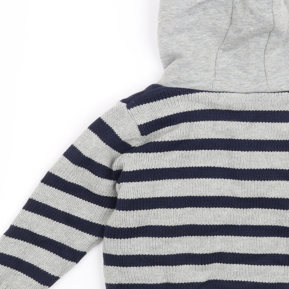 Marks and Spencer  Grey Striped  Full Zip Jumper Size 18-24 Months  - Thomas & Friends