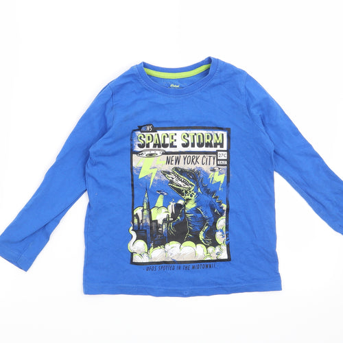 Rebel Boys Blue   Basic T-Shirt Size 4-5 Years  - Space Storm