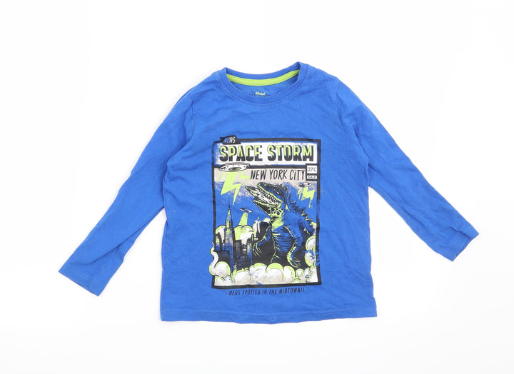 Rebel Boys Blue Basic T-Shirt Size 4-5 Years - Space Storm