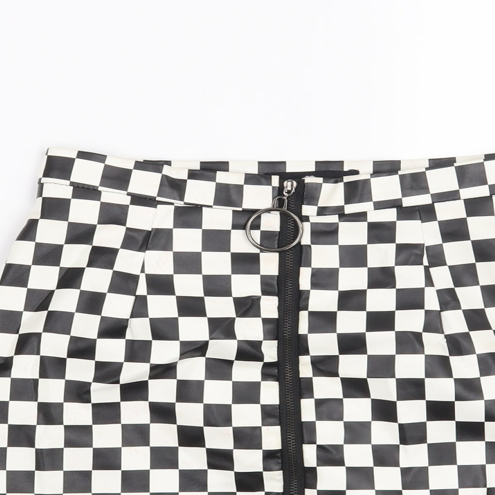 Daisy Street Womens White Check  Mini Skirt Size 6