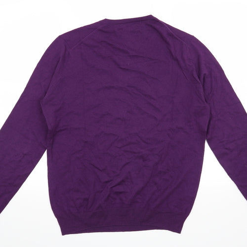 Zara Mens Purple   Henley Jumper Size M