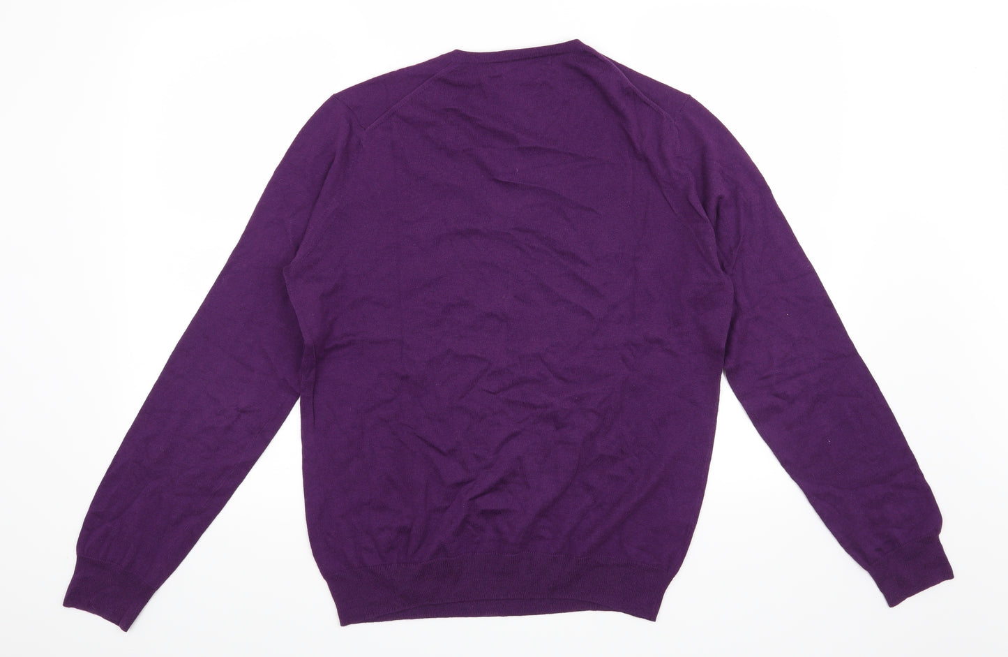 Zara Mens Purple   Henley Jumper Size M