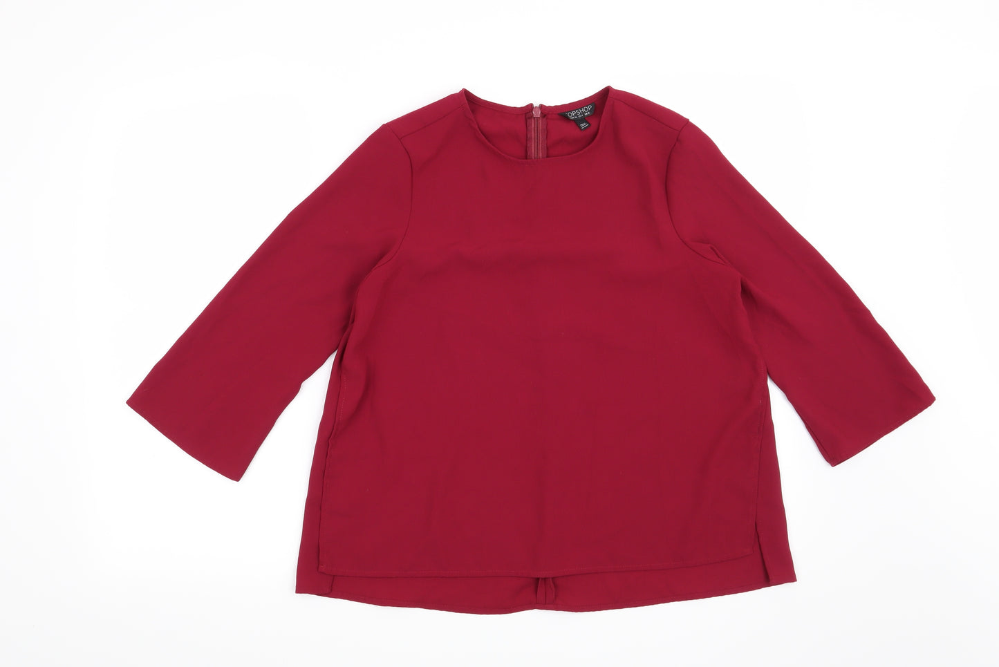 Topshop Womens Red   Basic Blouse Size 8