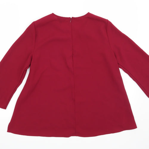Topshop Womens Red   Basic Blouse Size 8