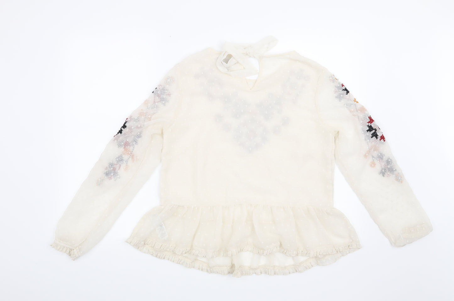 New Look Womens Beige Floral  Basic Blouse Size 10
