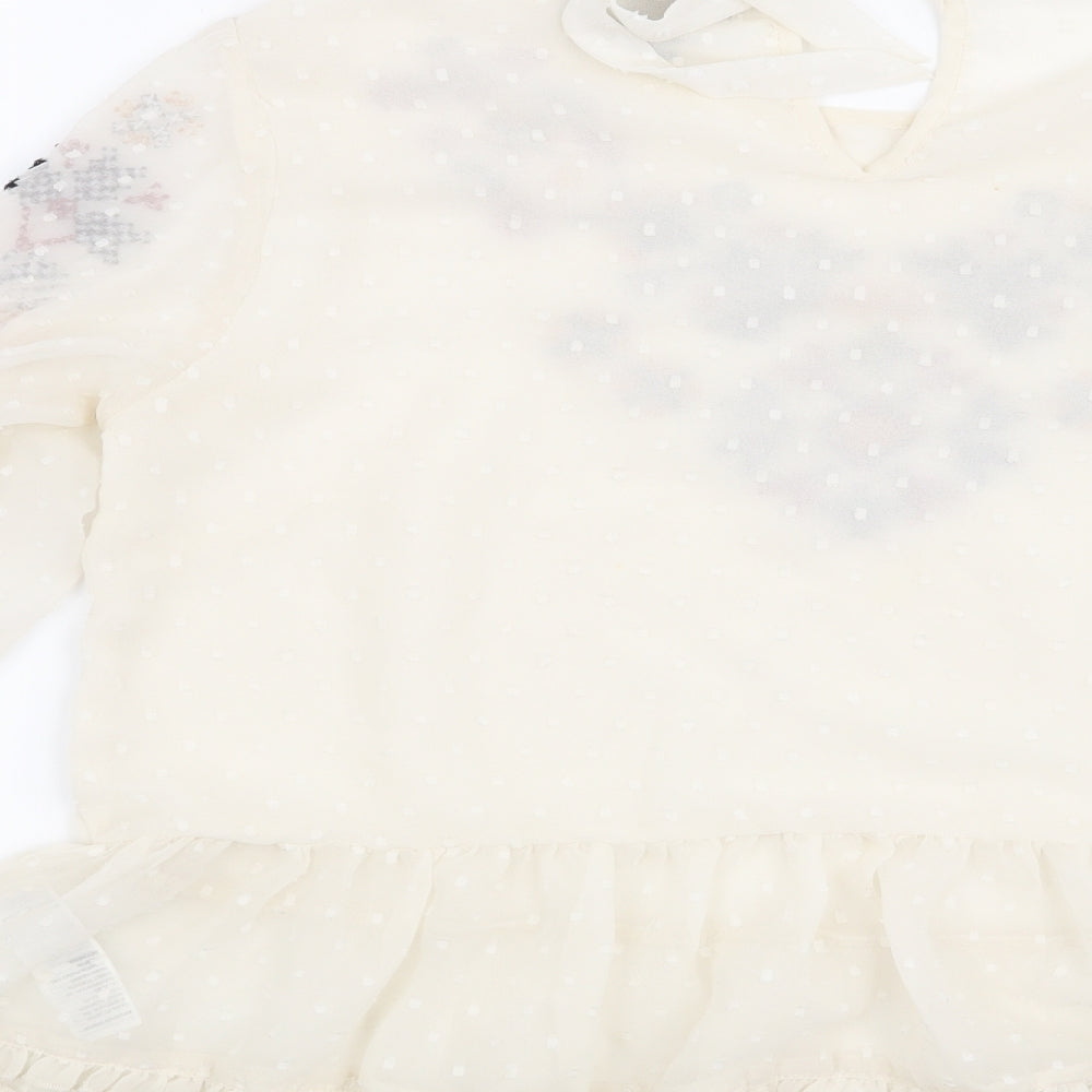 New Look Womens Beige Floral  Basic Blouse Size 10