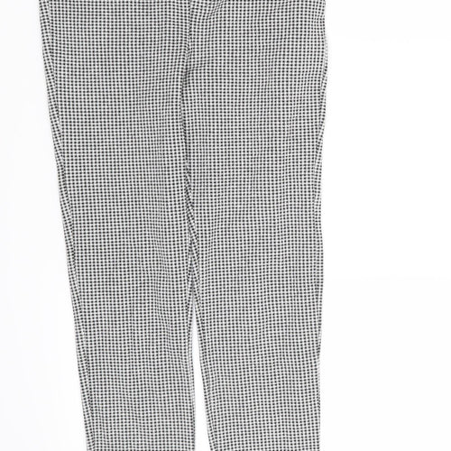 Zara Womens Black Houndstooth  Trousers  Size M L26 in