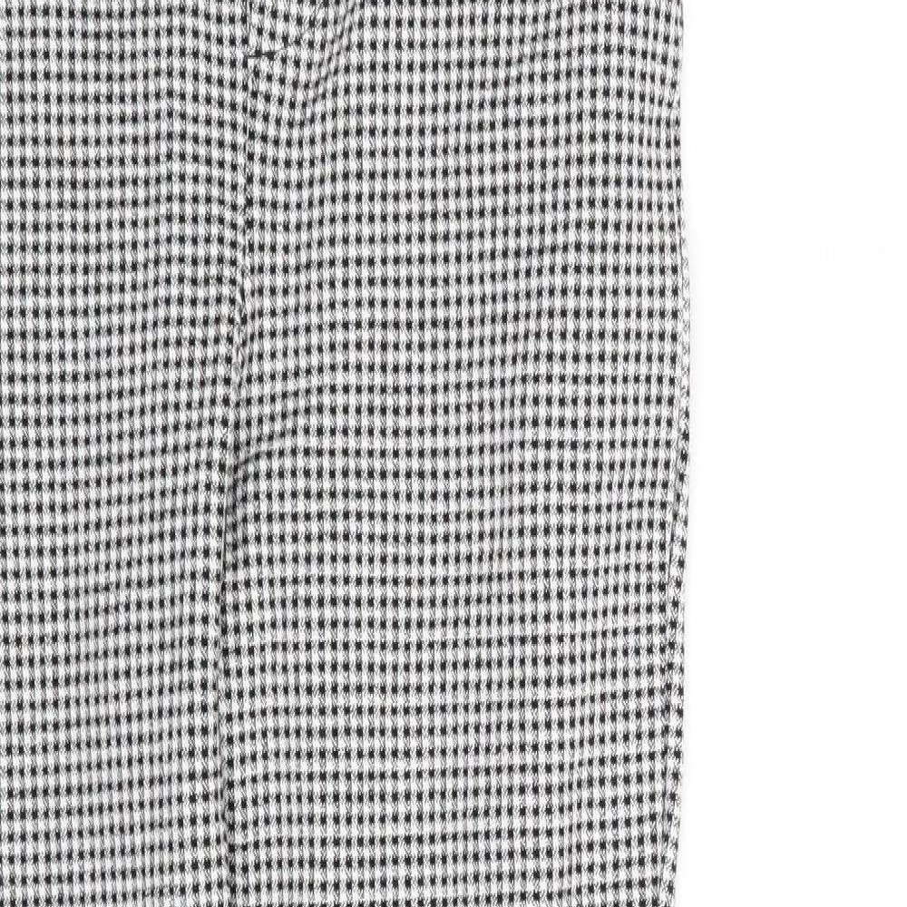 Zara Womens Black Houndstooth  Trousers  Size M L26 in