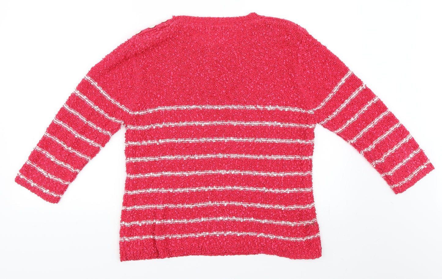 Elizabeth Scott Womens Pink Striped  Pullover Jumper Size XL