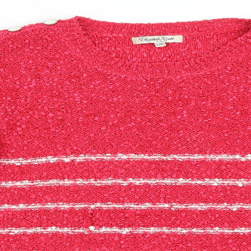 Elizabeth Scott Womens Pink Striped  Pullover Jumper Size XL