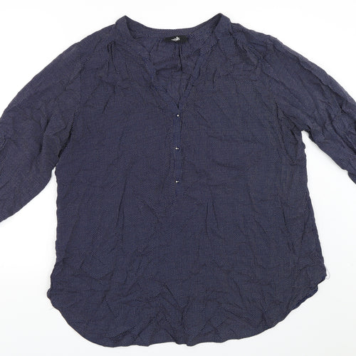 Wallis Womens Blue Polka Dot  Basic Blouse Size XL