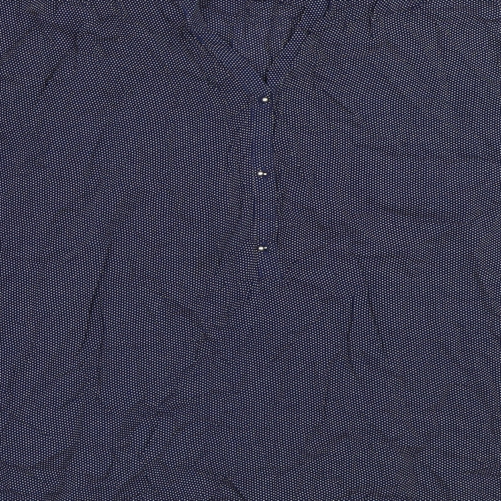 Wallis Womens Blue Polka Dot  Basic Blouse Size XL