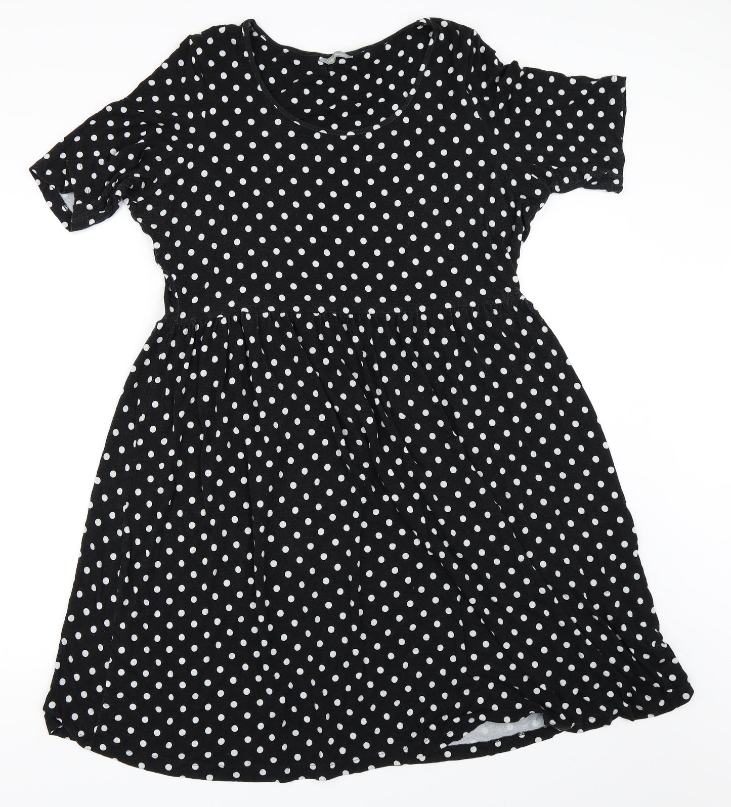 Marks and Spencer Womens Black Polka Dot  Skater Dress  Size 20