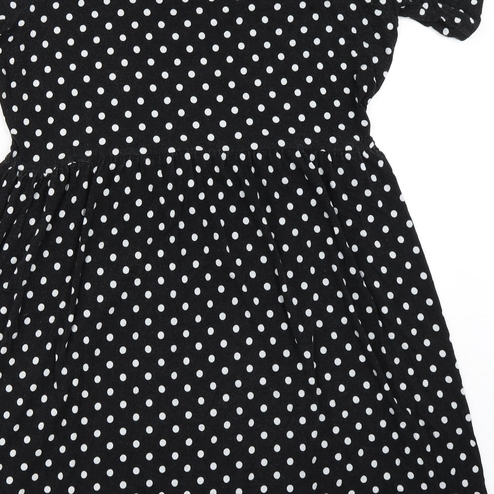 Marks and Spencer Womens Black Polka Dot  Skater Dress  Size 20