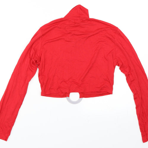 PRETTYLITTLETHING Womens Red   Cropped T-Shirt Size 16