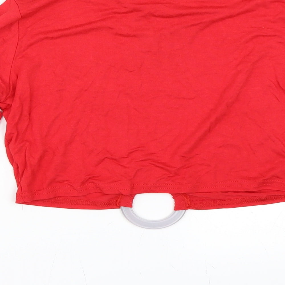 PRETTYLITTLETHING Womens Red   Cropped T-Shirt Size 16