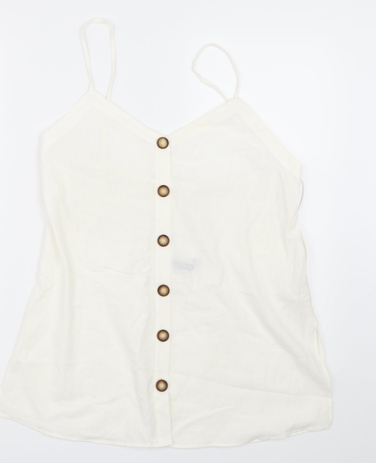 Zara Womens Ivory   Basic Button-Up Size L