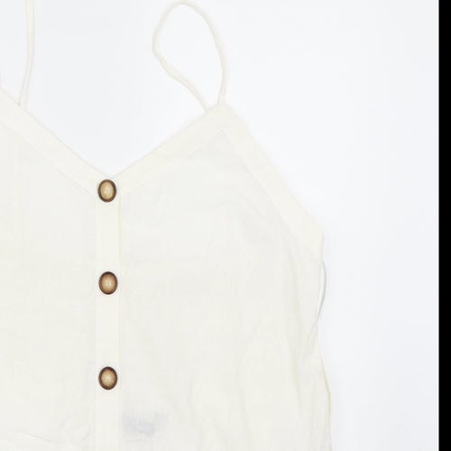 Zara Womens Ivory   Basic Button-Up Size L