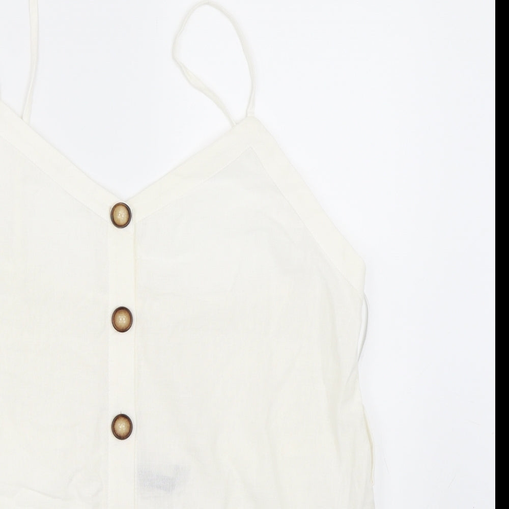 Zara Womens Ivory   Basic Button-Up Size L