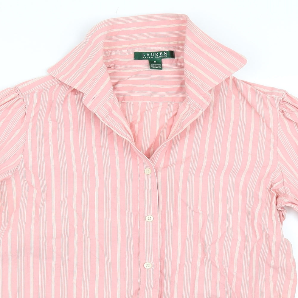 Lauren Ralph Lauren Womens Pink   Basic Button-Up Size M