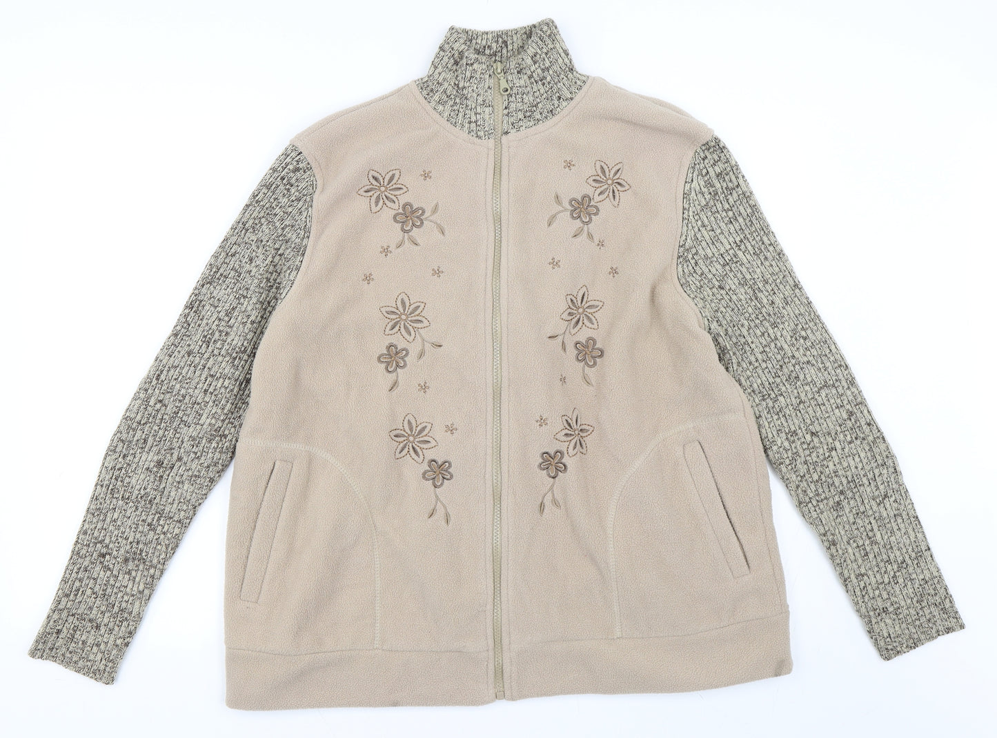 Affections Womens Beige   Jacket  Size L  - Fleece