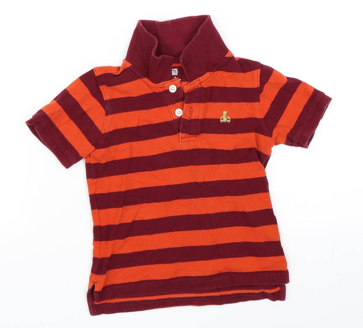 Gap Boys Orange Striped  Basic Polo Size 3 Years