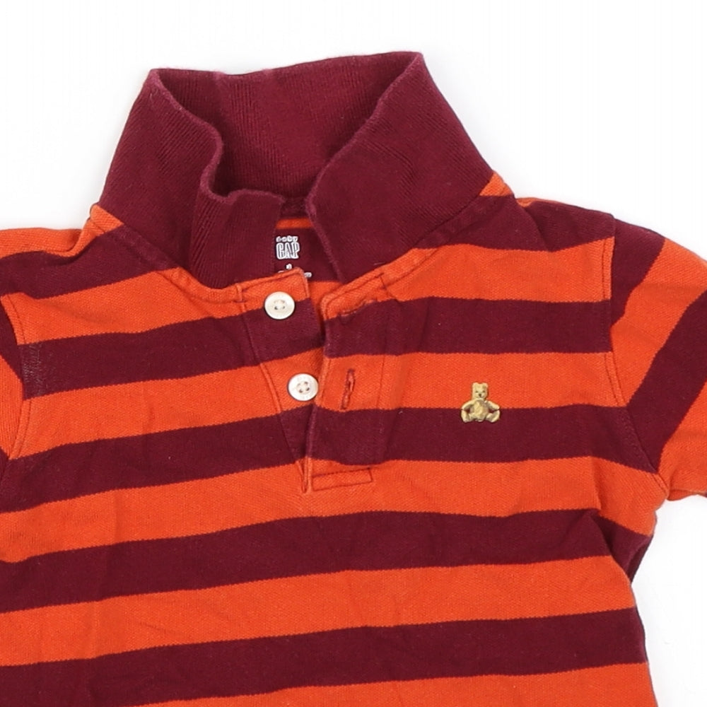 Gap Boys Orange Striped  Basic Polo Size 3 Years