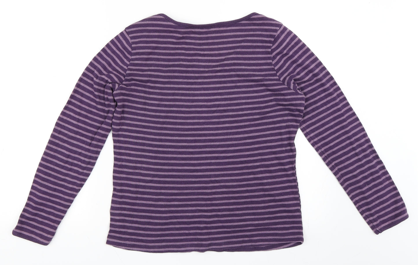 BHS Womens Purple Striped  Basic T-Shirt Size 14