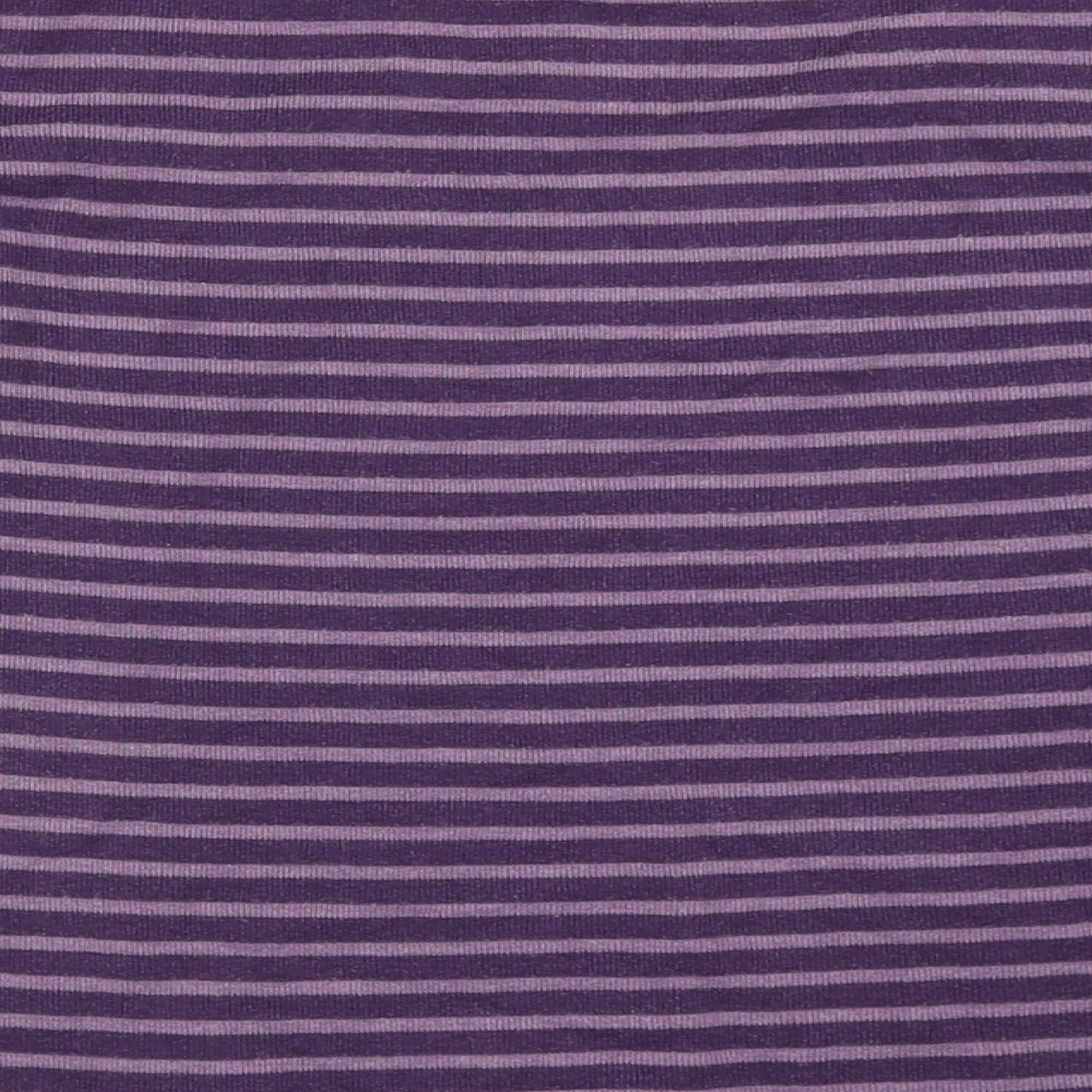 BHS Womens Purple Striped  Basic T-Shirt Size 14
