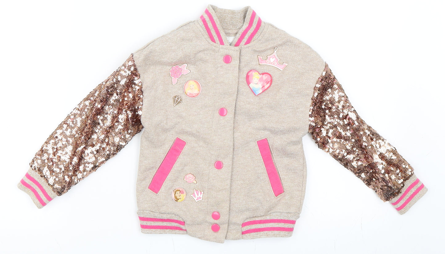 Disney Girls Beige   Varsity Jacket Jacket Size 3 Years  - Disney Princess