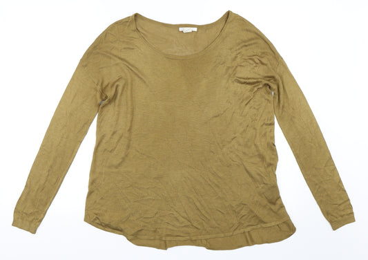 Front view of H&M women’s green basic t-shirt, size XS