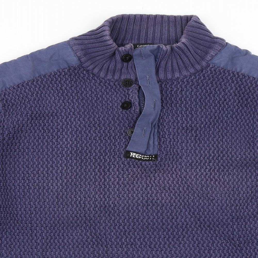George Mens Blue   Henley Jumper Size 2XL