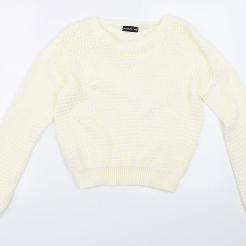 PRETTYLITTLETHING Womens Ivory   Pullover Jumper Size M