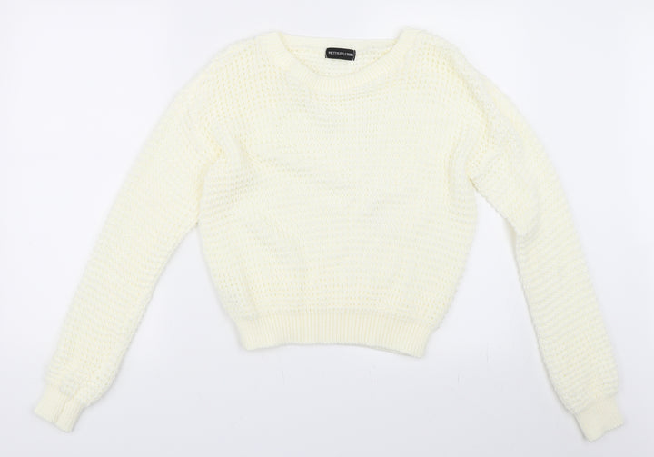 PRETTYLITTLETHING Womens Ivory Pullover Jumper Size M