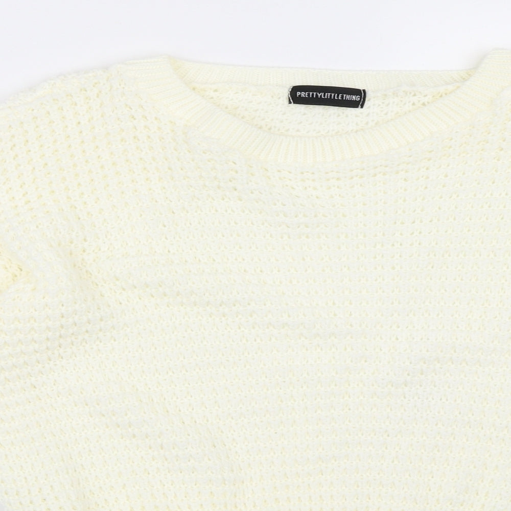 PRETTYLITTLETHING Womens Ivory   Pullover Jumper Size M