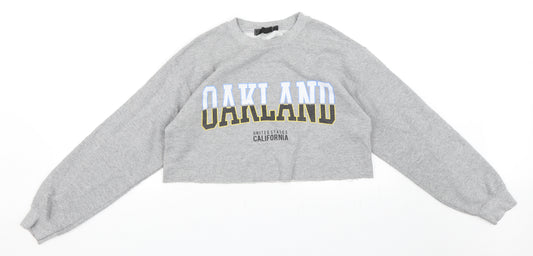 Missguided Womens Grey   Pullover Sweatshirt Size S