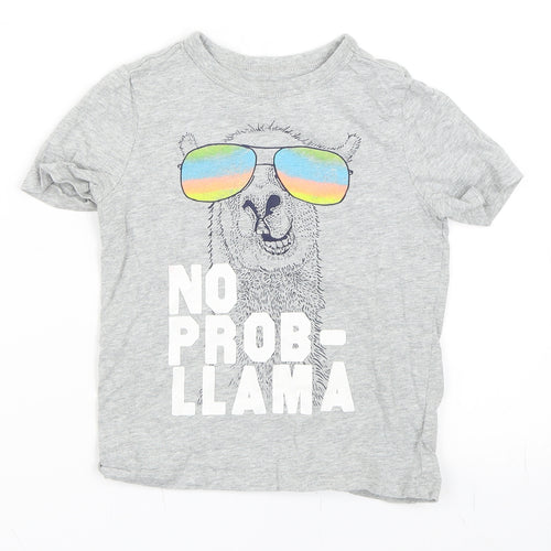 Gap Boys Grey   Basic T-Shirt Size XS  - Llama