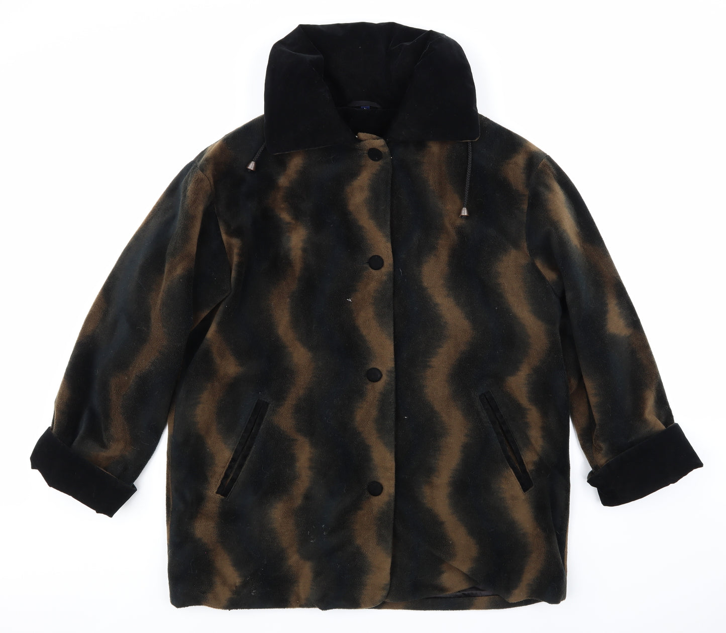 Thomas Marshall Womens Black  Fleece Jacket Coat Size L