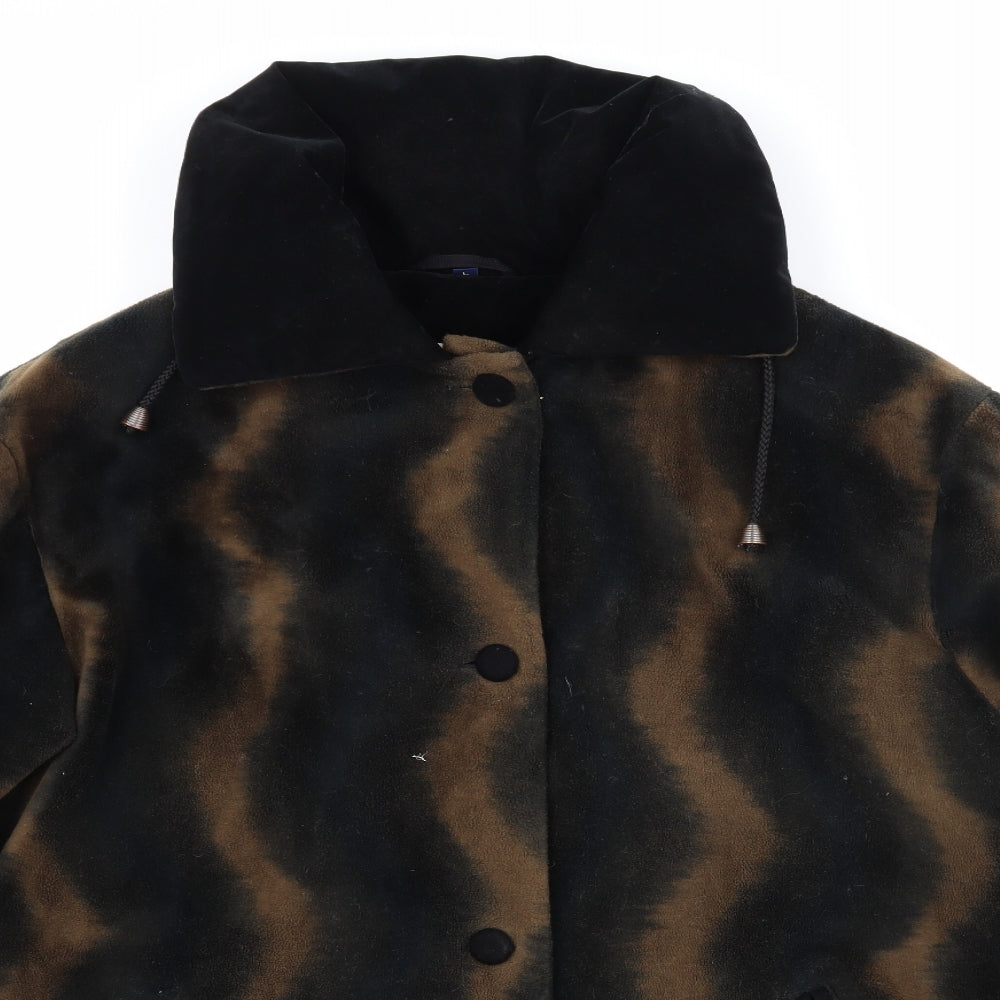 Thomas Marshall Womens Black  Fleece Jacket Coat Size L
