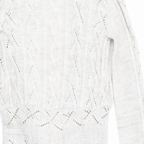 Jane Norman Womens Beige  Knit Cardigan Jumper Size 10