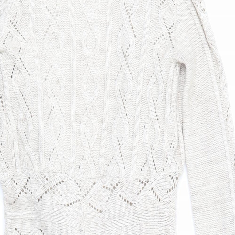 Jane Norman Womens Beige  Knit Cardigan Jumper Size 10