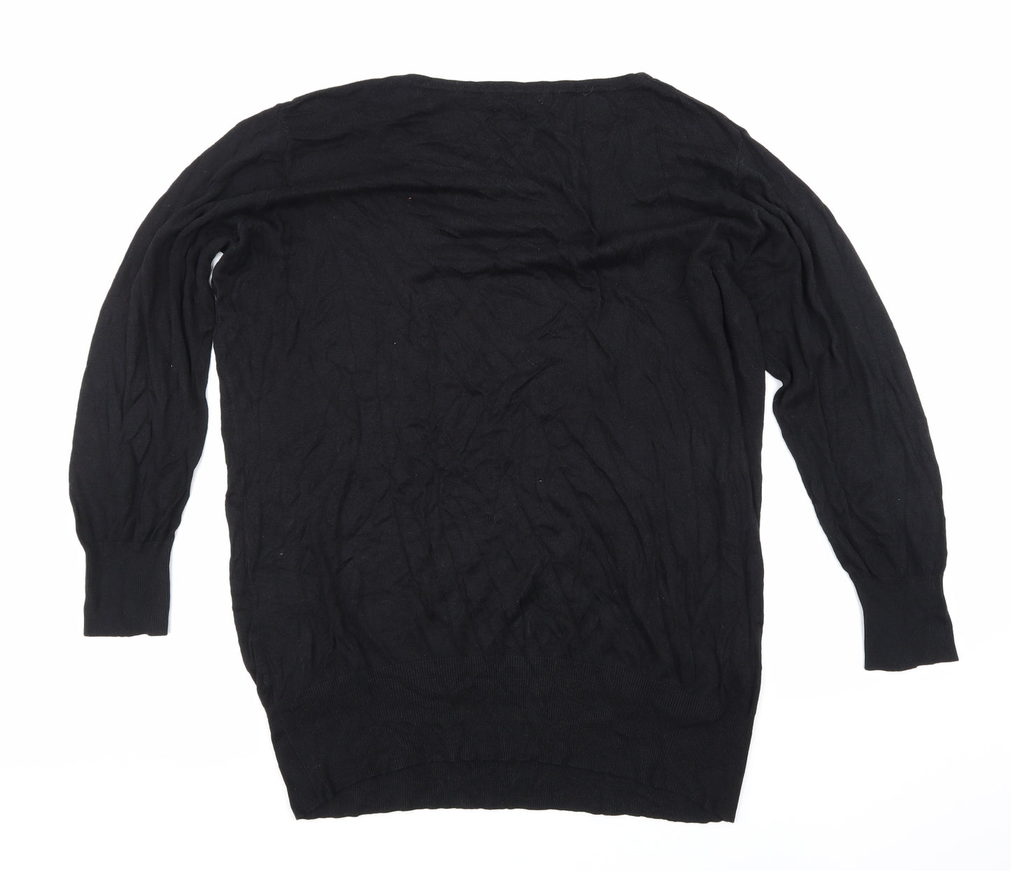 Klass Collection Womens Black  Knit Pullover Jumper Size 2XL